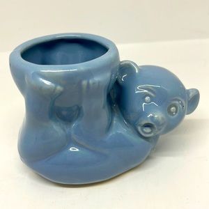 Vtg Blue Bear on Back Planter Morton Pottery Mid Century 1940’s